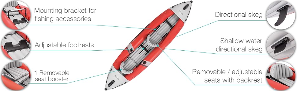 INTEX EXCURSION PRO KAYAK INFLABLE 2 PERSONAS - PROFESIONAL