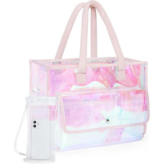 BAGSMART BOLSA DE PLAYA IMPERMEABLE PARA MUJER – GRAN CAPACIDAD CON BOLSA PARA TELÉFONO