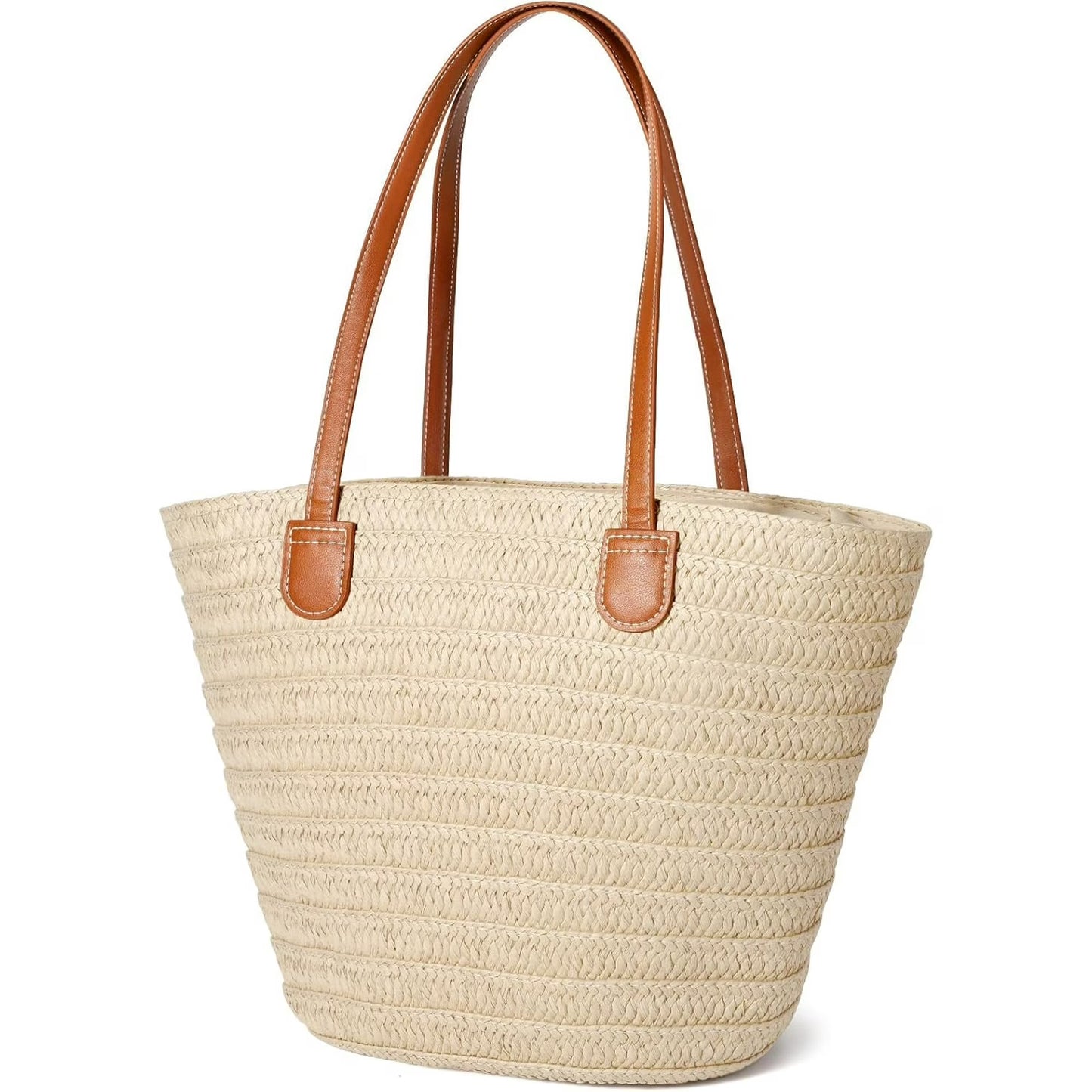 BOLSO DE PLAYA DE PAJA PARA MUJER – BANDOLERA CON ZÍPER