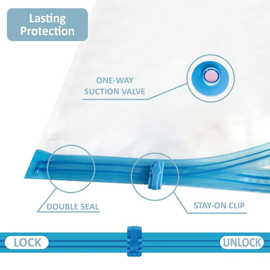 BOLSA DE ALMACENAMIENTO AL VACÍO CON BOMBA DE MANO – SET DE 12 PIEZAS