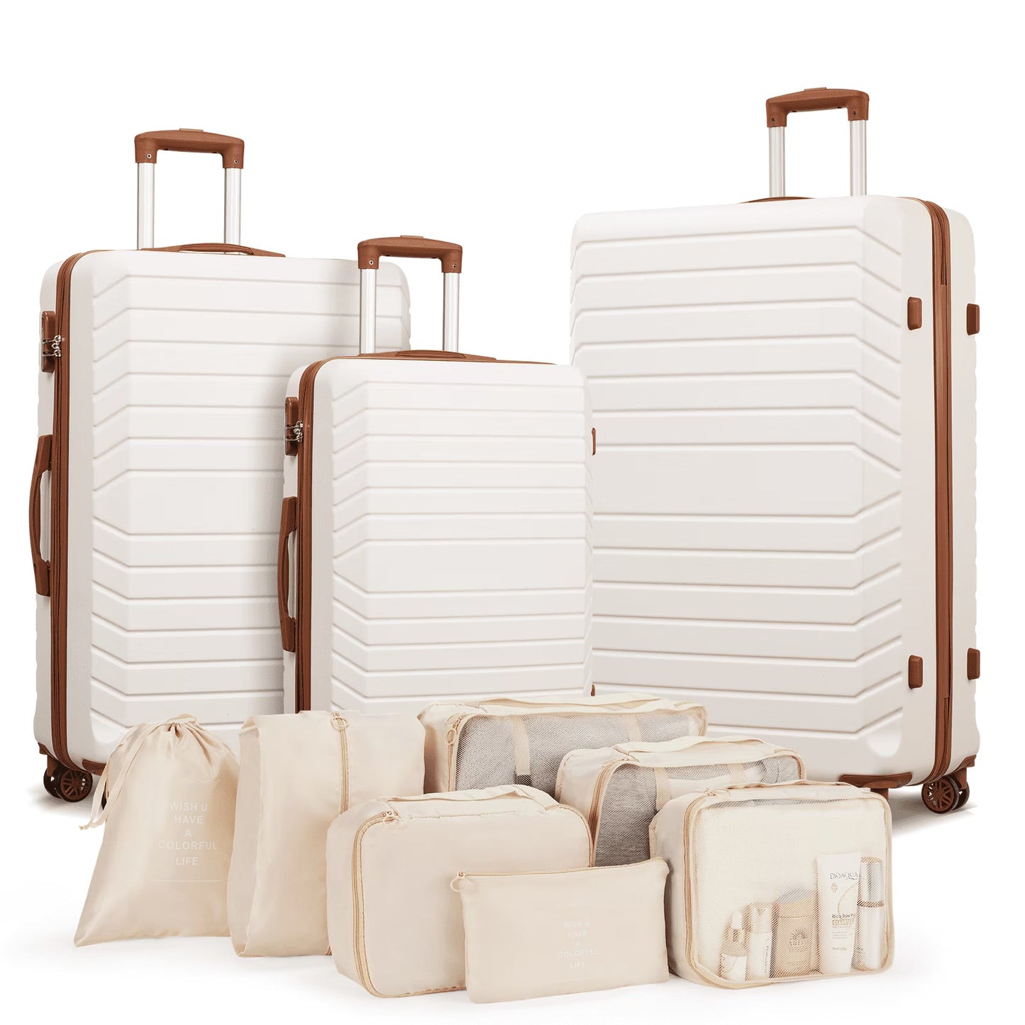 JUEGO DE MALETAS DE VIAJE 3 PIEZAS - CON 7 BOLSAS ORGANIZADORAS