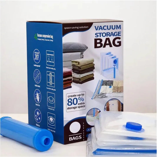 BOLSA DE ALMACENAMIENTO AL VACÍO CON BOMBA DE MANO – SET DE 12 PIEZAS