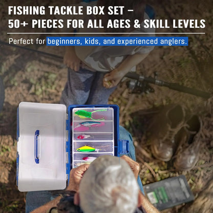 KIT DE SEÑUELOS DE PESCA DE 448 PIEZAS CON CAJA DE APAREJOS DE 3 CAPAS